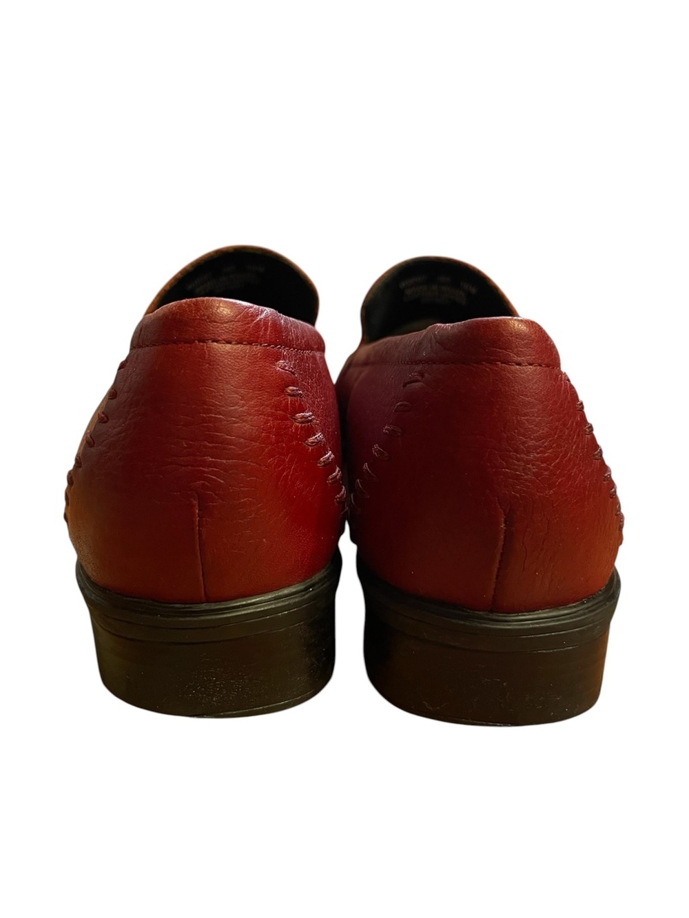 Rockport Red Leather Loafers Womens 10M Slip On Comfort Shoes Classic Casual - Picture 4 of 10